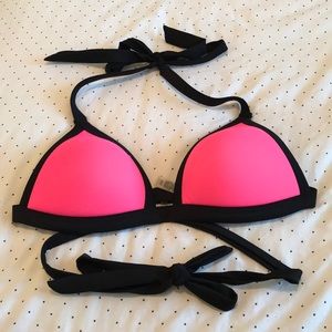 VS PINK - Hot Pink Triangle Bikini Top w/Waist Tie